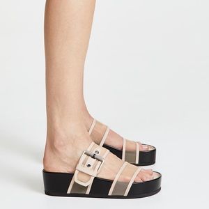 Rag & Bone Evin Platform Slides, Nude, 39